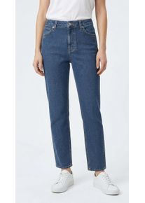 High-waist-Jeans Pepe Jeans "TAPERED JEANS HW", Damen, Gr. 26, L&auml;nge 30, mid blau, Denim/Jeans, Obermaterial: 99% Baumwolle, 1% Elasthan, gerade, unten schmal lang, Jeans High-waist-Jeans