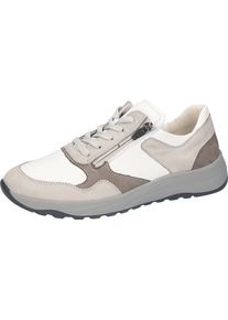 Waldl&auml;ufer Sneaker WALDL&Auml;UFER "K-JOHN", Herren, Gr. 11 (46), grau, wei&szlig;, Nappaleder, Nubukleder, mehrfarbig, Schuhe Sneaker, Schn&uuml;rschuh, Bequemschuh, H-Weite, mit seitlichem Rei&szlig;verschluss