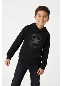 Kapuzensweatshirt Converse "CNVB DISSECTED CHUCK RLX FIT F", Jungen, Gr. 164/170 (176), schwarz, schwarz matter, Obermaterial: 60% Baumwolle, 40% Polyester, normal, Rundhals, Sweatshirts Kapuzensweatshirt, f&uuml;r Kinder