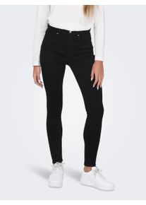 Skinny-fit-Jeans Only "ONLMILA HW SK ANK DNM BJ380 NOOS", Damen, Gr. 28, L&auml;nge 32, schwarz, Denim/Jeans, Obermaterial: 94% Baumwolle, 4% Polyester, 2% Elasthan, Abriebeffekte, skinny fit kn&ouml;chelfrei, Jeans Skinny-fit-Jeans