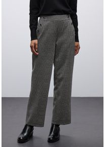 Webhose Street One, Damen, Gr. 46, L&auml;nge 30, schwarz, Web, Obermaterial: 70% Polyester, 26% Viskose, 4% Elasthan, kariert, regular fit lang, Hosen Webhose, mit Karo Muster