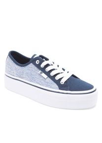 Sneaker DC Shoes "Manual Platform", Damen, Gr. 6(37), blau (blau, wei&szlig;), Obermaterial:Obermaterial: Textil [Walkfrottier] / Futter: Textil / Au&szlig;ensohle: Gummi;, Schuhe Sneaker