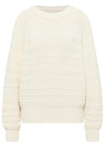 Sweater Mustang "Damen Style Silas", Damen, Gr. S, sanftes wei&szlig;, 50% Baumwolle, 50% Polyacryl, relaxed fit, Rundhals, Sweatshirts Sweater