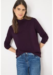 Stehkragenpullover Cecil, Damen, Gr. XL (44), eggplant rot, Strick, Obermaterial: 47% Modal, 45% Polyester, 8% Elasthan, unifarben, l&auml;ssig geschnitten h&uuml;ftbedeckend, Rundhals, B&uuml;ndchen, Pullover Stehkragenpullover, mit gro&szlig;em Kragen