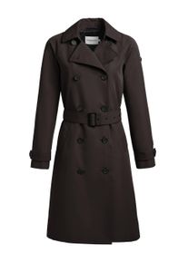 Trenchcoat Khujo "Trenchcoat Rula2", Damen, Gr. L, grau (dunkelgrau), Obermaterial: 65% Baumwolle CO. 35% Polyester PES. Obermaterial: Futter: 95% Polyester PES. 5% Elasthan EL., M&auml;ntel Trenchcoat