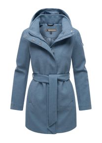 Kurzmantel Marikoo "Kurzmantel Katalinaa 16", Damen, Gr. M, blau (dusty blau), Obermaterial: 90% Polyester PES. 10% Elasthan EL. Obermaterial: Futter: 100% Polyester PES., M&auml;ntel Kurzmantel