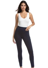 Jeggings MAGIC BODYFASHION "Shaping Leggings", Damen, Gr. S, N-Gr, blau (jeans blau), Web, Obermaterial: 47% Polyester, 43% Baumwolle, 10% Elasthan. Futter: 65% Polyamid, 35% Elasthan, unifarben, figurbetont lang, Hosen Jeggings, Denim-Look, elastisch, gef&uuml;ttert, mittlerer Shape-Effekt