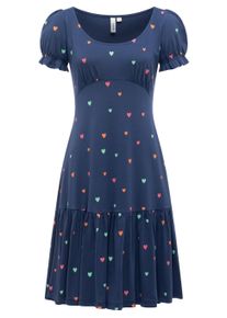 A-Linien-Kleid Ragwear "A-Linien-Kleid Orise Print", Damen, Gr. M, N-Gr, blau (night blau), Obermaterial: 50% Baumwolle CO. 50% Modal CMD., Kleider A-Linien-Kleid