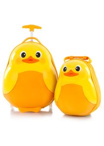 Kinderkoffer Heys "Travel Tots, 46 cm", M&auml;dchen, Gr. B/H/T: 34cm x 46cm x 23cm 14 l, duck, ABS, Polycarbonat, festlich, Koffer Kinderkoffer, Heys Kindertrolley Handgep&auml;ck-Koffer