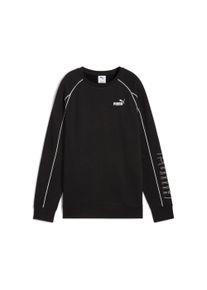 Langarmshirt Puma "SPORT RELAXED CREW TR", Damen, Gr. S, schwarz (Puma schwarz), Sweatware, Obermaterial: 68% Baumwolle, 32% Polyester, unifarben, relaxed fit normal, Rundhals, Shirts Langarmshirt, Rundhalsausschnitt, mit Logo-Gummidruck, mit Paspeldetails