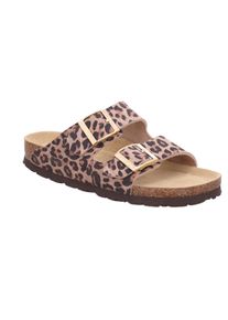 Pantolette Rohde "ALBA", Damen, Gr. 39, leo, Veloursleder, Schuhe Pantolette, Sommerschuh, Strandschuh, Hausschuh in trendiger Leo-Optik