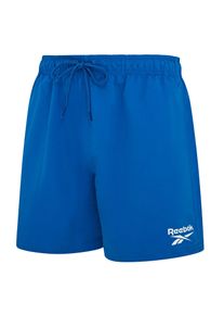 Badeshorts Reebok "Yale", Herren, Gr. L, N-Gr, blau (vector blau), Microfaser, Polyester, clean, unifarben, Badehosen Badeshorts, mit Kordelzug und elastischem Bund, mit Logo, basic