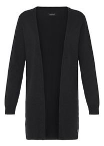 Strickjacke oxmo "Strickjacke OXAIDA LONG", Damen, Gr. XL, schwarz, Obermaterial: 70% Viskose CV. 30% Polyamid PA., Strickjacken Strickjacke