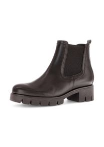 Chelseaboots Gabor, Damen, Gr. 36, dunkelbraun, Kalbsleder, unifarben, Schuhe Chelseaboots, Plateau, Herbstboots, Stiefelette mit angesagter Profilsohle