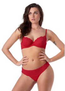 Au&szlig;entr&auml;ger-BH After Eden "MOLLY", Damen, Gr. 85, Cup C, rot, Spitze, Obermaterial: 52% Nylon, 36% Polyamid, 12% Elasthan, comfort fit, BHs Au&szlig;entr&auml;ger-BH, halbe Schale, mit B&uuml;gel, verstellbare Tr&auml;ger, mit Spitze, mit Schleife