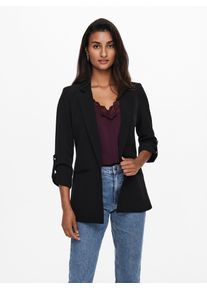 Kurzblazer Only "ONLKAYLE-ORLEEN 3/4 BLAZER TLR NOOS", Damen, Gr. 34XS, schwarz, Web, Obermaterial: 92% Polyester, 8% Elasthan, unifarben, regular fit normal, Blazer Kurzblazer, Materialmix, regular fit, Topseller