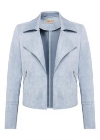 Jackenblazer Cartoon "Blazer-Jacke mit offenem Saum", Damen, Gr. 34, blau (blau blizzard), Obermaterial: 90% Polyester PES. 10% Elasthan EL., Blazer Jackenblazer