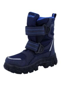 Winterstiefel Richter "Davos WMS: Weit", Jungen, Gr. 30, blau, silberfarben, Lederimitat, Textil, Schuhe Winterstiefel, Klettstiefel in Schuhweite: Weit, Gr&ouml;&szlig;enschablone zum Download