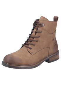 Schn&uuml;rstiefelette Rieker, Damen, Gr. 37, braun, Lederimitat, used, Basic, Schuhe Schn&uuml;rstiefelette, Schn&uuml;rboots, Casual-Boots in aktueller Used-Optik