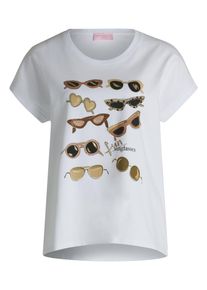 Rundhalsshirt Betty Barclay "Casual-Shirt mit Aufdruck", Damen, Gr. 36, wei&szlig; (patch wei&szlig;, beige), Obermaterial: 100% Baumwolle CO., Shirts Rundhalsshirt