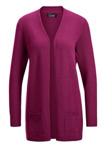 Strickjacke GOLDNER "Langarm Feinstrick-Cardigan", Damen, Gr. 48, pink (cyclam), Obermaterial: 100% Kaschmir WS., figurumspielend, Rippe, Strickjacken Strickjacke, Ohne