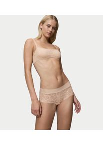 Panty Triumph "Body Make-Up Illusion Lace", Herren, Gr. 40, beige, Microtouch, Obermaterial: 80% Polyamid, 20% Elasthan. Spitze: 92% Polyamid, 8% Elasthan, leicht gl&auml;nzend, unifarben, k&ouml;rpernah, Unterhosen Panty, florale Stretch-Spitze, glatter Bund, Mikrofaser, nahtlos