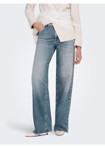 Relax-fit-Jeans Only "ONLMADISON BLUSH HW WIDE DNM REA570 NOOS", Damen, Gr. M (38), L&auml;nge 30, blau (special blau grau denim), Denim/Jeans, Obermaterial: 92% Baumwolle, 6% Elastomultiester, 2% Elasthan, unifarben, relaxed fit, Jeans Relax-fit-Jeans
