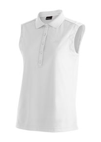Poloshirt Maier Sports "Ulrike sleeveless", Damen, Gr. 34, wei&szlig;, 100% Polyester, Shirts Poloshirt, Damen Polo, leichtes Shirt, &auml;rmelloses Funktionsshirt, Regular Fit