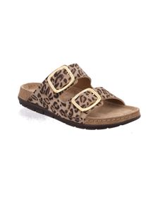 Pantolette Rohde "RODIGO-D", Damen, Gr. 35, leo, Leder, Schuhe Pantolette, Sommerschuh, Hausschuh mit verstellbaren Schnallen