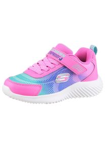 Sneaker Skechers "BOUNDER", M&auml;dchen, Gr. 36, pink, Lederimitat, kontrastfarbene Details, Schuhe Sneaker, Freizeitschuh, wasserabweisend, Gr&ouml;&szlig;enschablone zum Download