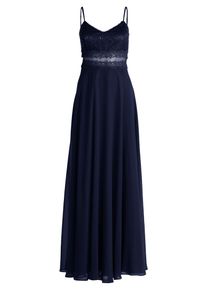 Abendkleid Vera Mont "Abendkleid mit Spitze", Damen, Gr. 34, EURO, blau (night sky), Obermaterial: 100% Polyester PES., Kleider Abendkleid