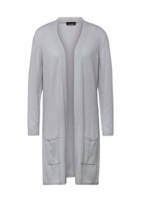 Strickjacke GOLDNER "Kurzgr&ouml;&szlig;e Modische Kaschmir-Longstrickjacke", Damen, Gr. 21, silber (silbergrau, melange), Obermaterial: 100% Kaschmir WS., figurumspielend, Sonstiges, Strickjacken Strickjacke, Ohne