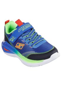 Sneaker Skechers "TRI-NAMICS 2.0", Jungen, Gr. 27, bunt (blau, multifarben), Lederimitat, Textil, kontrastfarbene Details, Schuhe Sneaker, Klettschuh mit Gummizug, Gr&ouml;&szlig;enschablone zum Download