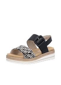 Plateausandale Remonte, Damen, Gr. 41, schwarz, creme, Lederimitat, Textil, Flechtoptik, Schuhe Plateausandale, Sandalette, Sommerschuh, Keilabsatz, mit Lite&acute;n Soft-Ausstattung