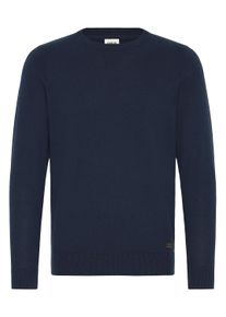 !Solid Strickfleece-Pullover SOLID "Strickpullover SDAkant", Herren, Gr. XL, blau (insignia blau), Obermaterial: 70% Baumwolle CO recyc.. 30% Polyester Pol. recyc.., Pullover Strickfleece-Pullover
