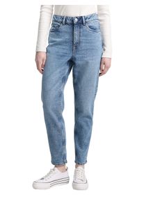Mom-Jeans Tom Tailor Denim, Damen, Gr. 29, N-Gr, blau (used mid stone blau denim), Denim/Jeans, Obermaterial: 99% Baumwolle, 1% Elasthan, unifarben, skinny fit kn&ouml;chelfrei, Jeans Mom-Jeans, im Five-Pocket Style