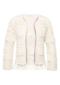 Sweatblazer Cartoon "Casual-Strickjacke mit Rundhalsausschnitt", Damen, Gr. 42, beige, Obermaterial: 100% Baumwolle CO., Blazer Sweatblazer