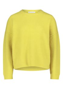 BETTY & CO Strickpullover BETTY & CO "Strickpullover mit Rundhalsausschnitt", Damen, Gr. 40, gelb (neon gelb), Obermaterial: 60% Polyacryl PAN. 31% Polyester Pol. recyc.. 6% Wolle WO. 3% Elasthan EL., Pullover Strickpullover