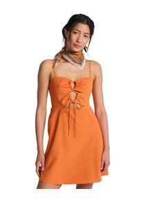 Strickkleid Billabong "Lima Mini", Damen, Gr. L, US-Gr&ouml;&szlig;en, saffron, Obermaterial: 85% Walkfrottier, 15% Leinen;, Kleider Strickkleid