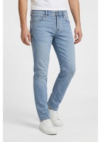 Jack & Jones Slim-fit-Jeans JACK & JONES "JJIGLENN JJICON", Herren, Gr. 33, L&auml;nge 30, blau denim, Denim/Jeans, Obermaterial: 77% Baumwolle, 14% Polyester, 8% Viskose, 1% Elasthan, Abriebeffekte, slim fit, Jeans Slim-fit-Jeans