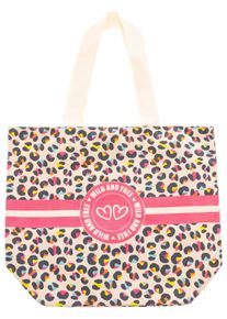 Tragetasche Zwillingsherz, Damen, Gr. B/H/T: 38cm x 45cm x 17cm, bunt, Canvas, Baumwolle, Kunstfaser, Taschen Tragetasche, Stofftasche mit Henkel, bunter Mustermix