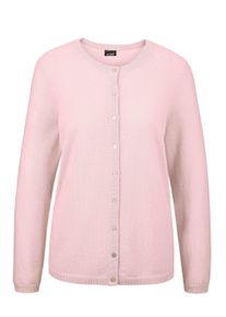Strickjacke GOLDNER "Kaschmirstrickjacke mit Rundhalsausschnitt", Damen, Gr. 44, rosa (puder), Obermaterial: 100% Kaschmir WS., normales B&uuml;ndchen, Strickjacken Strickjacke, Ohne