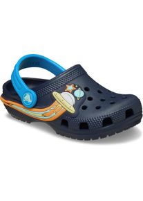 Clog Crocs "Toddler Classic UFO Lights Clog", M&auml;dchen, Gr. 25, navy, Croslite&trade;, kontrastfarbene Details, Schuhe Clog, Blinkschuh, Sandale mit coolem Motiv