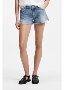 Jeansshorts HUGO BLUE "Galimon", Damen, Gr. 31, N-Gr, bright blau 438, Denim/Jeans, Obermaterial: 100% Baumwolle, Destroyed-Effekte, kurz, Jeans Jeansshorts, mit Destroyed-Effekten, Mid Rise