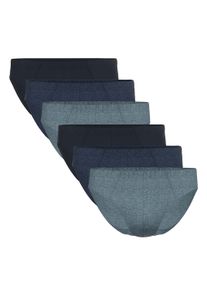 Slip Seidensticker "Slip 6er Pack", Herren, Gr. XXL, bunt (schwarz, blau), Obermaterial: 95% Baumwolle CO. 5% Elasthan EL., Unterhosen Slip