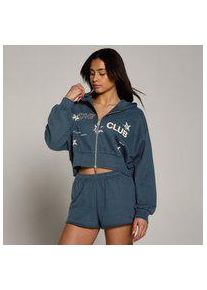 Myprotein MP Damen Move Club Graphic Lightweight Loopback Zip Through Hoodie - Faded Blue - XS