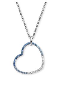 Kette mit Anh&auml;nger Engelsrufer "Herz Ocean Shade", silber (silberfarben, kristallwei&szlig;, aquablau, blau, hellblau), Halsketten, Damen, Silber 925 (Sterlingsilber), L: 50 B: 1,42mm, Kette mit Anh&auml;nger, Made in Germany - mit Zirkonia (synth.), B:1,42mm
