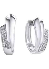 Paar Creolen Firetti "Schmuck Geschenk, Ohrringe, Silber 925", silber (silberfarben, kristallwei&szlig;, kristallwei&szlig;), Ohrringe, Damen, 16mm, Silber 925 (Sterlingsilber), Paar Creolen, mit Zirkonia (synth.)