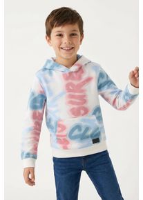 Hoodie Tom Tailor, Jungen, Gr. 140, blurrot wording, Sweatware, Obermaterial: 52% Baumwolle, 48% Polyester, bedruckt, normal h&uuml;ftbedeckend, Rundhals, B&uuml;ndchen, Sweatshirts Hoodie, mit Graffiti-Wording, f&uuml;r Boys