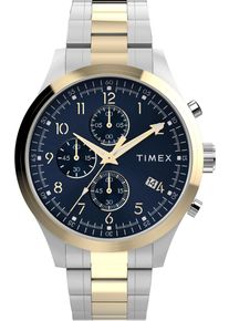 Chronograph Timex "DRESS CHRONO", gold (silbergoldfarben), Armbanduhren, Herren, Chronograph, Quarzuhr, Armbanduhr, Herrenuhr,Edelstahlarmband,Stoppfunktion,Tag
